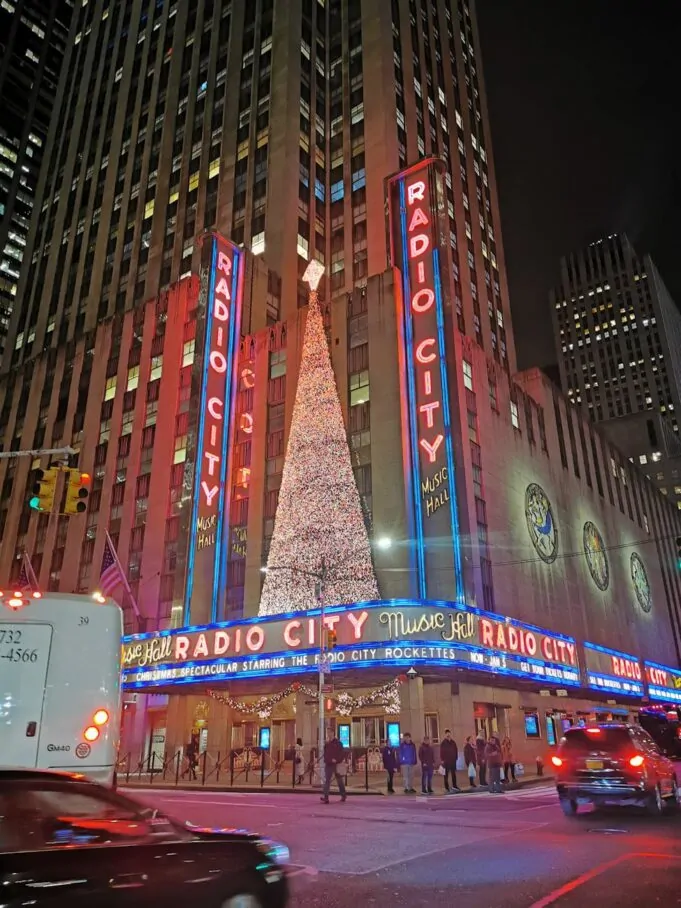 exterior of building housing famous radio city music hall