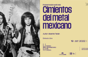 Cimientos del Metal Mexicano: un libro de Vicente Terán flyer de la presentación del libro cimientos del metal mexicano