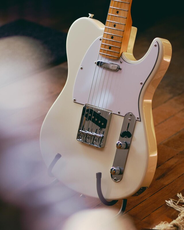 white stratocaster guitar