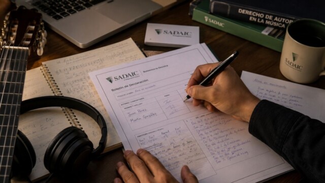 Conocé cómo declarar una obra en SADAIC, qué documentación necesitás y por qué este trámite es clave para cobrar derechos de autor por tus canciones.