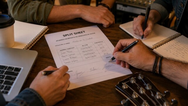 Split Sheet Conocé qué es un Split Sheet, por qué define el reparto de regalías entre autores y cómo puede evitar conflictos legales en una obra musical.